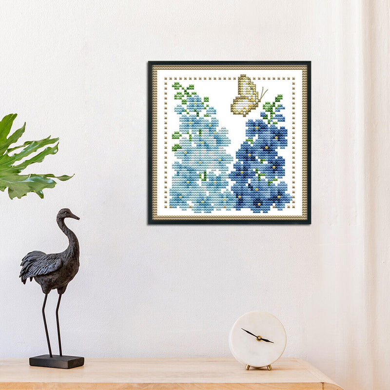 12 Months Flower DIY Cross Stitch 11CT Printed Embroidery Kits (H429 July)