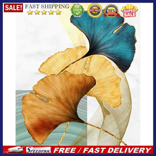Frameless Painting By Numbers Gingko Leaves DIY Handmade Drawing On Canvas Cr