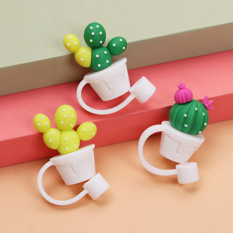 Drinking Dust Cap Cup Accessories Silicone Straw Plug Cartoon Plugs Cover