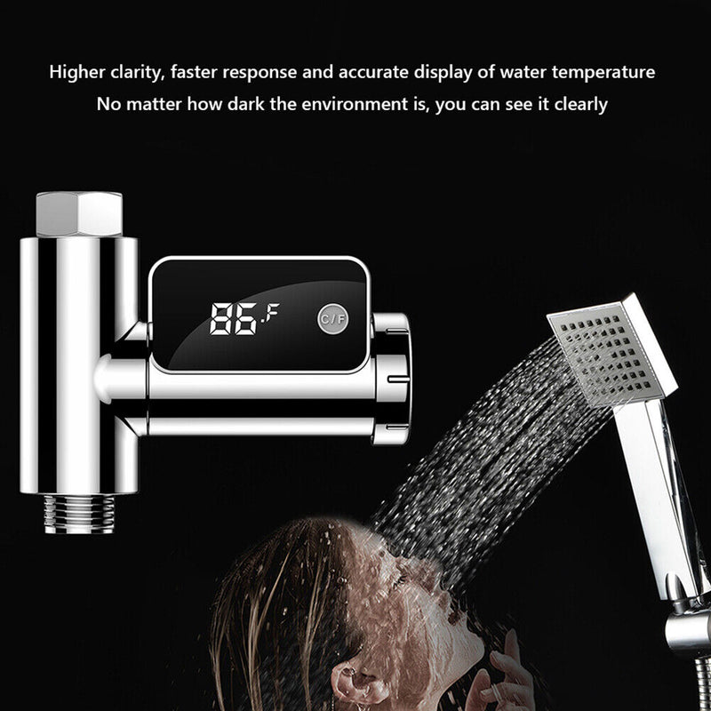 LED Water Temperature Thermometer Shower Celsius/Fahrenheit Display Sensor Newly