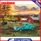 DIY Paint By Number Kit Frameless Sunset Scenery in Autumn Handpainted Hanging