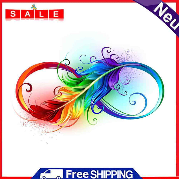 Colorful Feather Colouring Oil Canvas Pictures Hand Painted Paint By Numbers Kit