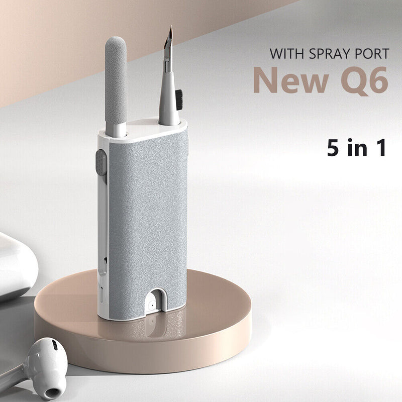5 in 1 Cleaner Kit Multifunctional Earbuds Phone Cleaning Brush with Spray Port