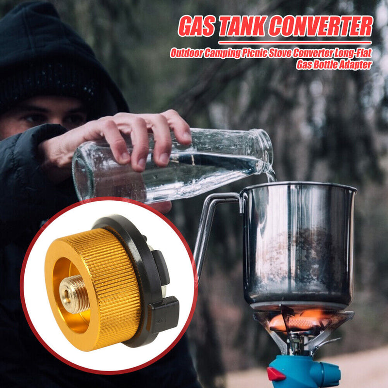 Hiking Stove Auto-off Connector Conversion Head Long Tank Gas Bottle Conver
