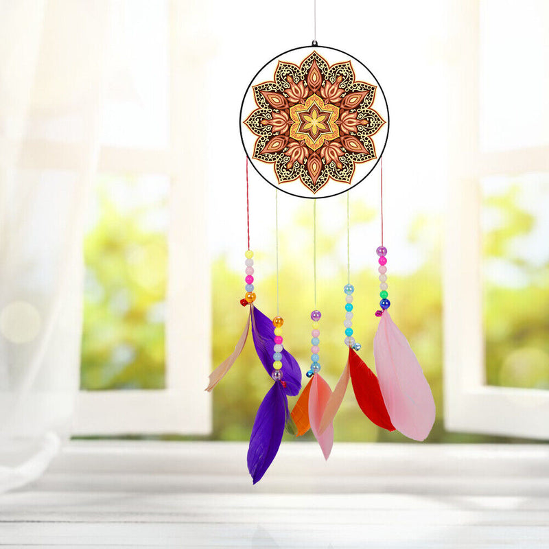 DIY Diamond Painting Acrylic Wind Chime Pendant Crafts Art Decor (Datura)