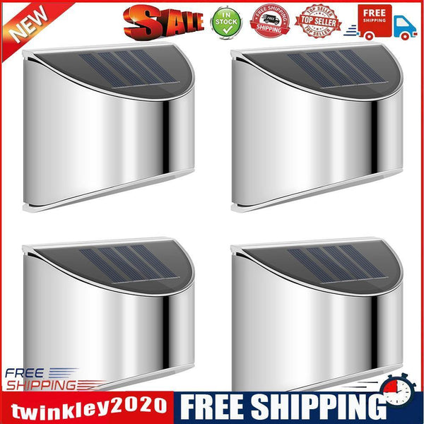 Warm White 4 LED Solar Lights Waterproof Wall Stair Lamp for Security