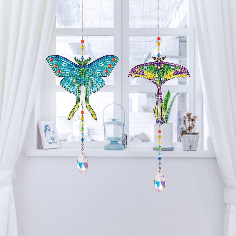 #A 2pcs Crystal Light Catcher DIY Diamond Mosaic Prisms Pendant Rainbow Chaser