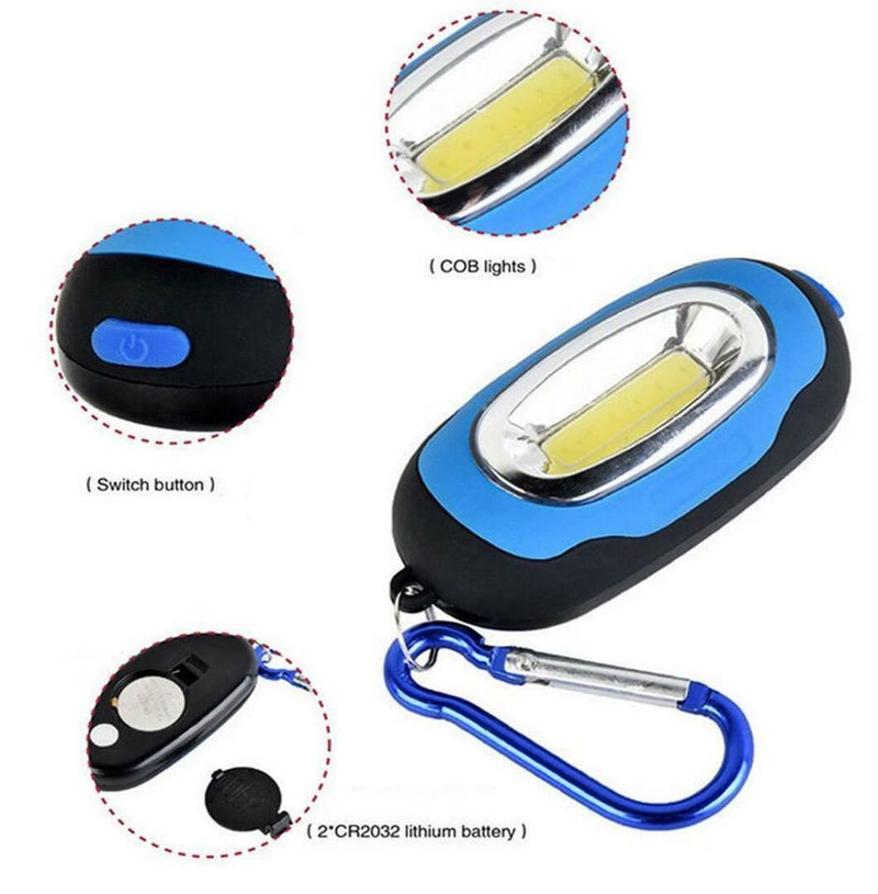 Portable Magnetic Key Chain Flashlight Torch COB LED Light Lamp Camping Lantern