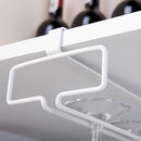 Metal Wine Rack Glass Holder Hanging Shelf Goblet Store Organizer (White) Newly
