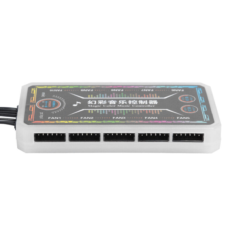 10-Port RGB Cooling Fan Remote Control Brightness Adjustable Music Controller
