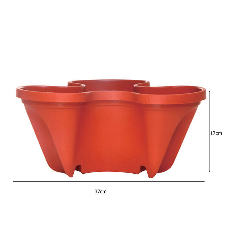 Strawberry Planter Pot Stackable Flowerpots Plants Seedling Holder (Red) Newly