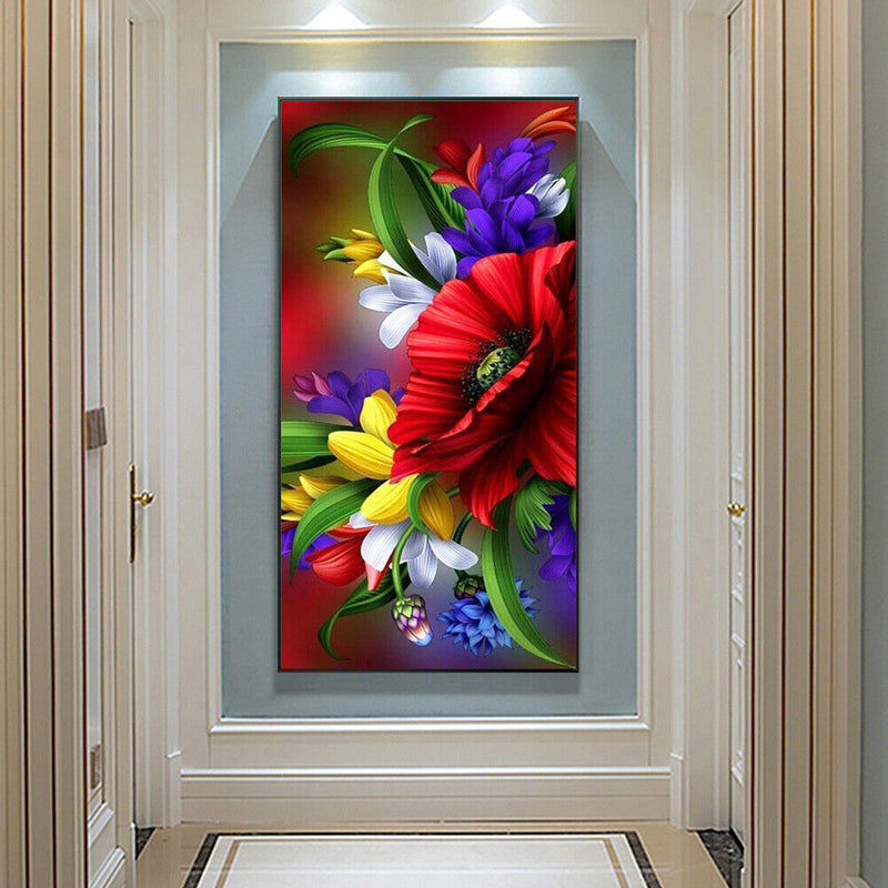 5D DIY Diamond Painting Poppy Flower Kits Full Square Drill Wall Decor Craf