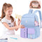 #A Lightweight Backpack Hit Color Middle School Kid Girl Book Rucksack with Pend