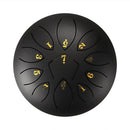 6 Inch 11-Note Tongue Drum with Drumsticks Hand Pan Ethereal Drums (Black)