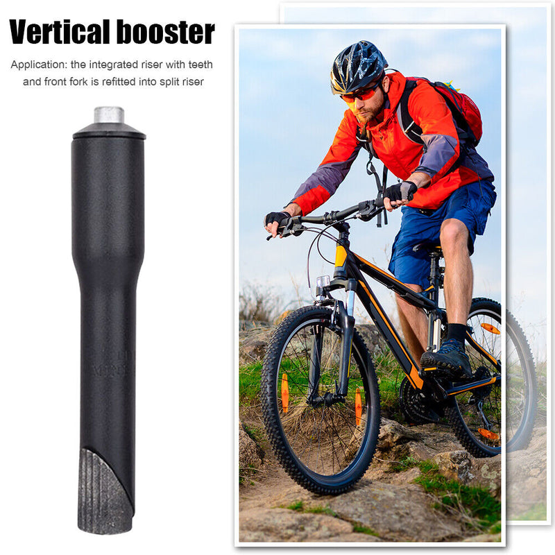 Bicycle Fork Stem Riser Rise Extender Handlebar Stem Adaptor (Black 22.2mm)