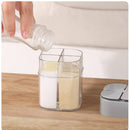 4 Grids Pepper Seasoning Bottle Condiment Cruet Storage Container (Grey) Newly