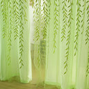 Pastoral Style Willow Floral Window Curtain Living Room Decor(Green)