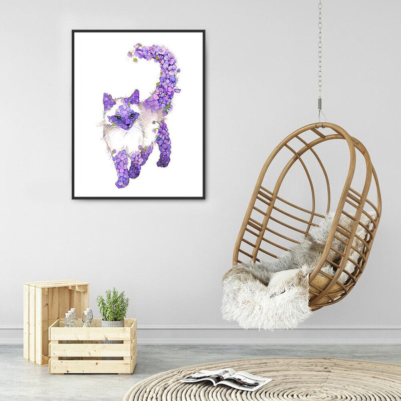 DIY Full Drill Round Diamond Painting Flower Animal Full Drill for Wall Artcr