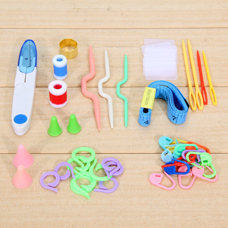 1 Set Crochet Hook Needles Knitting Kit Meshes Knitting Crafts Weaving Case Agony