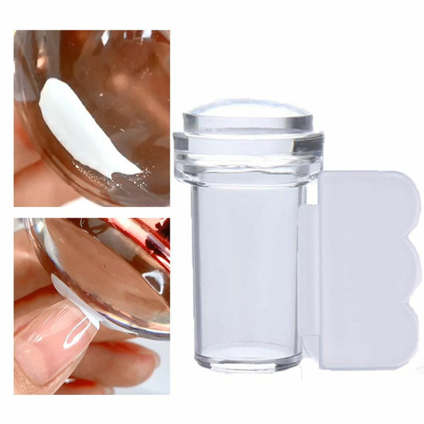 Design DIY for French Tips Transparent Jelly Nail Stamper Scraper Set Silicone