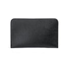 Women Solid Zipper Clutch Wallet Leather Coin Purse Soft Phone Bags (Black)
