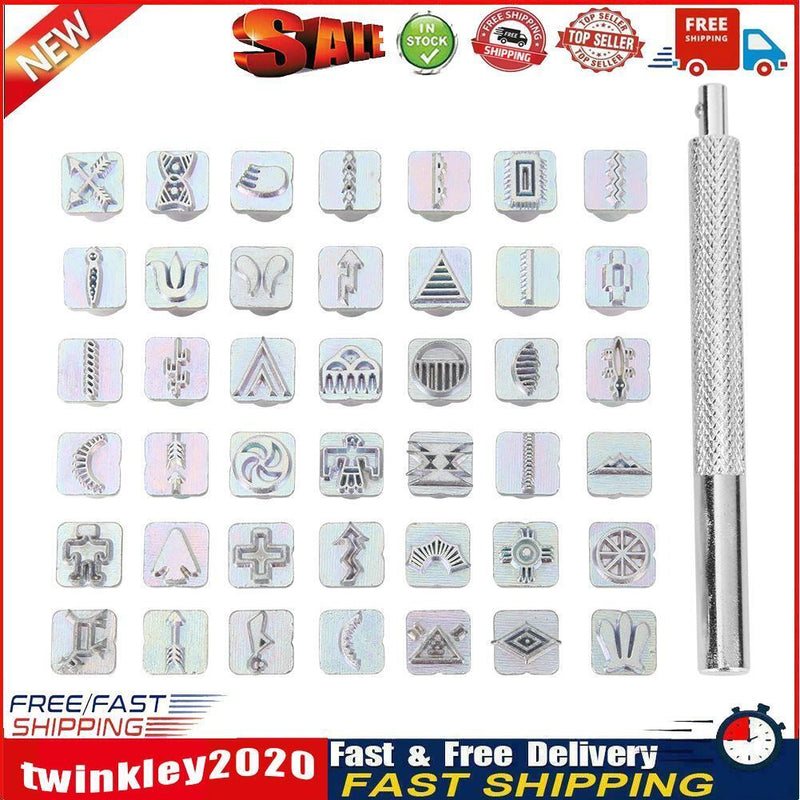 Craftool Carbon Steel Symbol Stamp Set 49 Stamps for Leather Marking Newly