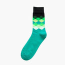 1 Pair Men Cotton Warm Soft Socks Gradient Color Middle Tube Socks (Green)