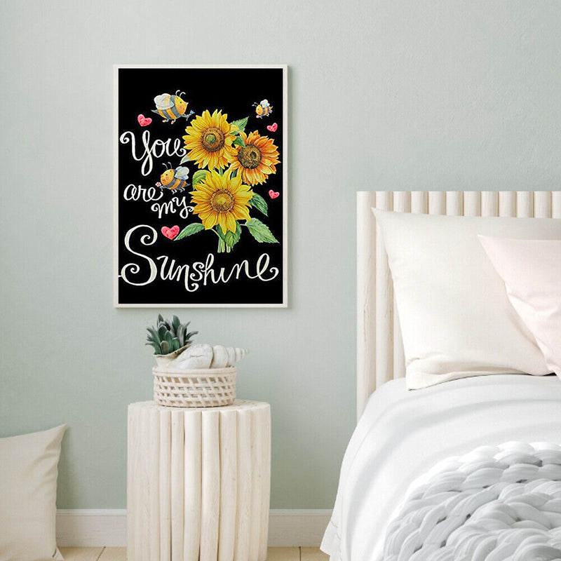 DIY Paint By Number Kit Sunflower No Frame for Home Hanging Art Decoration