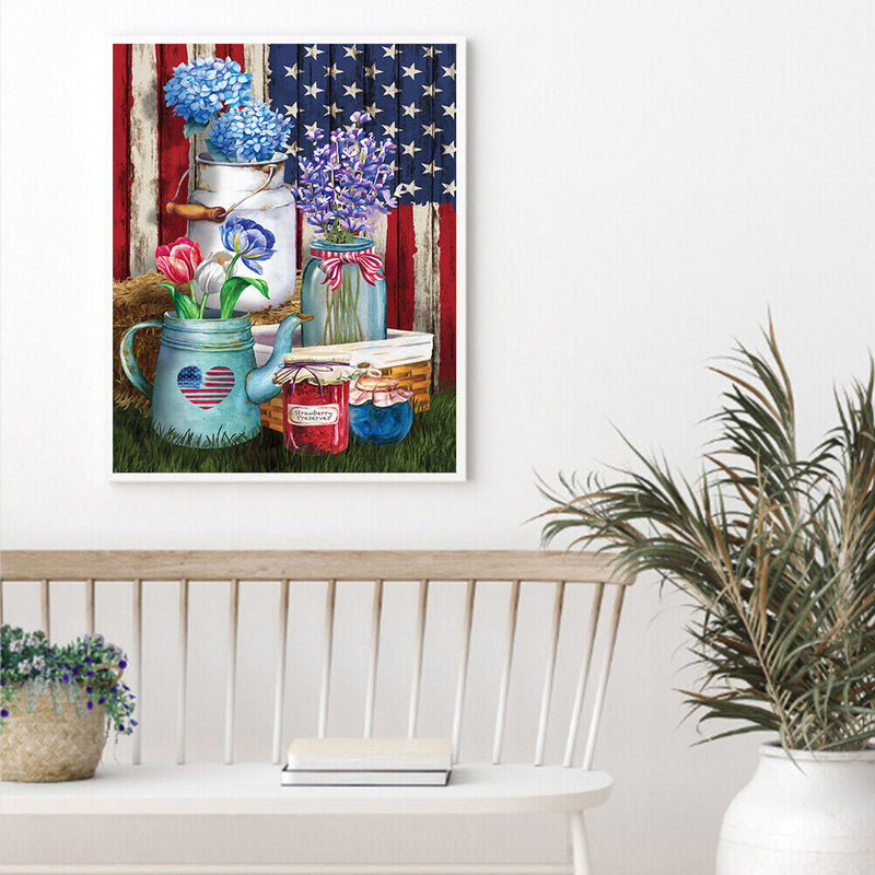 Flower Oil Paint By Numbers DIY Handpainted on Canvas Wall Art Picture Unframed