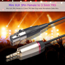 Mini XLR Female to 3.5mm TRS Stereo Male Plug Audio Adapter Cable for Camer