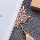 Cute Book Holder Apricot Stationery Metal Bookmark Leaf Chinese Style Tassel