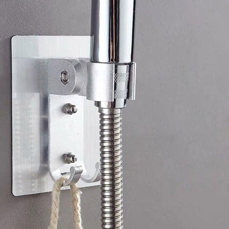 Adjustable Shower Head Holder Punch Free Wall Mounted Bathroom Bracket (A)