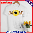 White XL Flower Fashion Mom O Neck Women Short Sleeve T-Shirt-08500