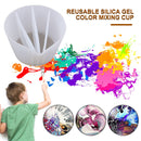 Split Color Mixing Cups Paints Art Tool 4 Channels Pouring Cup White (3) Newly