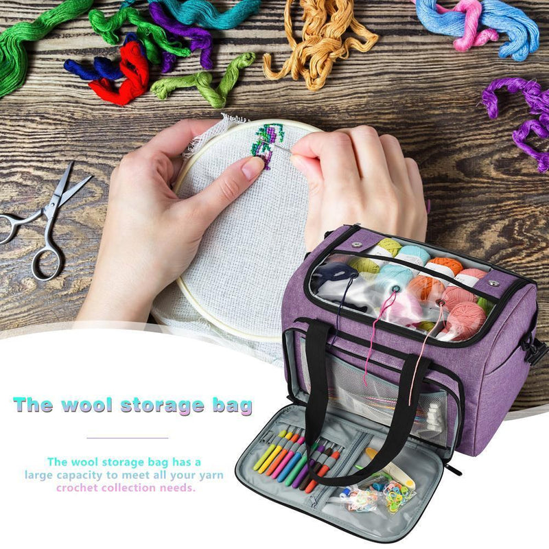 Yarn Storage Bag Durable Yarn Organizer Knitting Crochet Multi Project