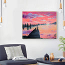 Frameless Sunrise Fishing Oil Paint By Numbers Kit Handmade Drawing On Canvas