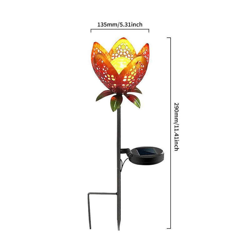 Flowers Solar Lights, Garden Stake Metal Art Lamp, Waterproof for Outdoor