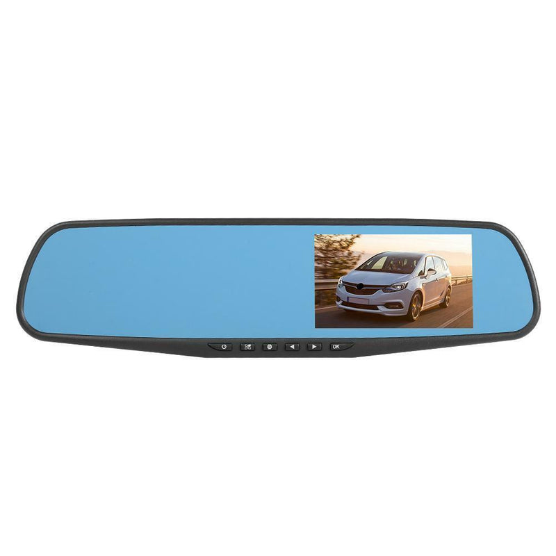 Dual Lens 1080P 4.3" IPS Car DVR Rearview Mirror Camera Dash Cam Video Recorder