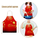 Kitchen Aprons for Women Men Household Baking Linen Tablier Merry Christmas