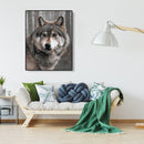 Painting By Numbers Kit DIY Gray Wolf Hand Painted Canvas Oil Wall Art Picture