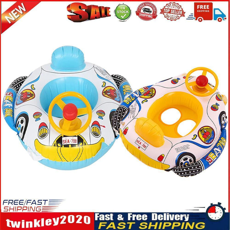 Inflatable Car Steering Wheel Boat Baby Circle Seat Ring Water Toys Random Newly