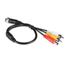 4P Aviation Head Female Plug to 2RCA Male DC Male Extension Adapter Cable