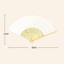 White Hand Held Fan Folding Bamboo Paper Wooden Wedding r. Events Deco