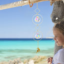 1/5pcs Hanging Moon Sun Heart Ball Light Catcher Crystal Outdoor Wall Wind Ch