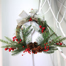 Head Ornaments Garland Vine Pine Cone Decor Christmas Wreath Red Fruit Leaf