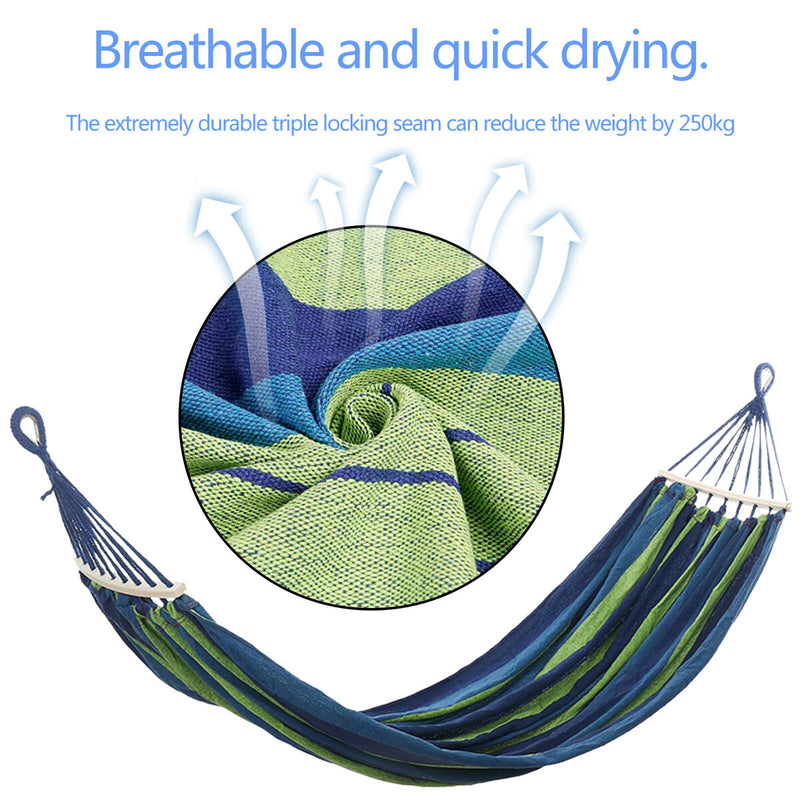 Double Hammock, Canvas Traveling Two Person Hanging Camping Swing Bed Hammock