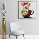 Coffee Cup Pig DIY Diamond Painting Kits Full Round Drill Wall Decor Art Cr