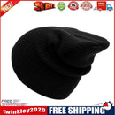 Women Men Cap Solid Color Warm Hat Skullies Knitted Beanie Cap(Black)