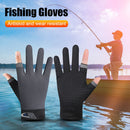 Fishing Gloves Anti-slip 2 Cut Finger Breathable Cycling Mitten (Grey) Newly