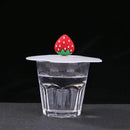 5pcs Silicone Cup Cover Heat-resistant Leak Proof Cartoon Lid(Strawberry)